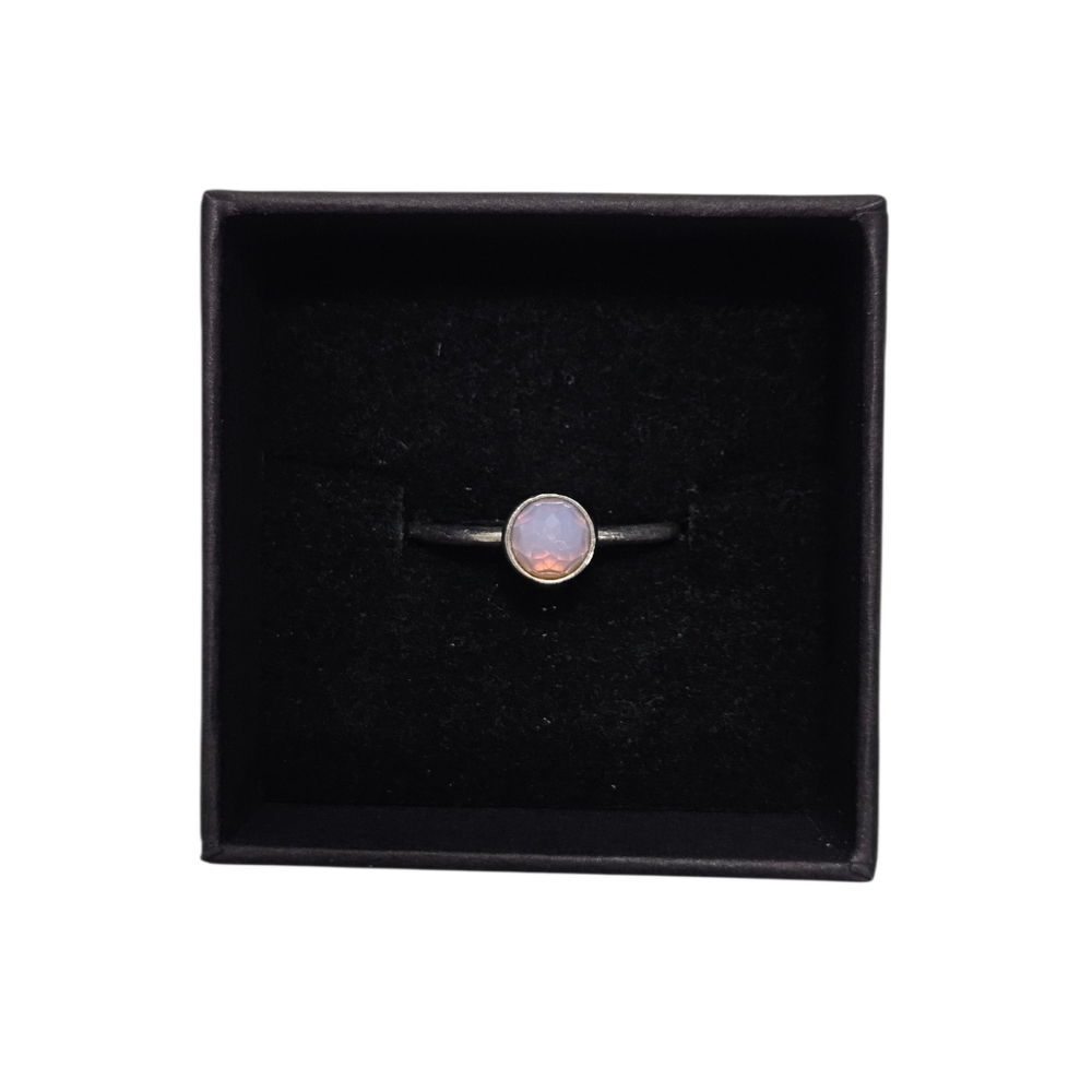 Pandora Pink Stone Ring Size 56 US 7.5 Sterling Silver